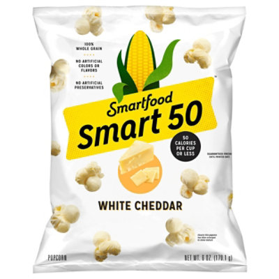 Smart50 Popcorn White Cheddar - 6 Oz