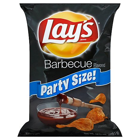 Lays Potato Chips Barbecue Party Size! - 14.75 Oz
