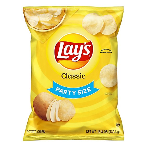 Lays Potato Chips Classic Party Size! - 15.25 Oz