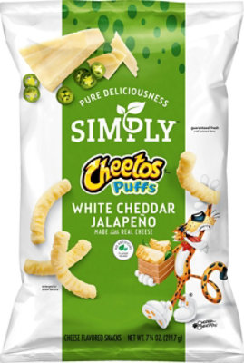 チャウヌ Just one 10 minute MD Cheetos Simply Crunchy White Cheddar Jalapeno Flavored