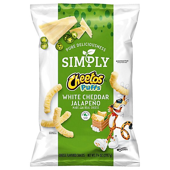 CHEETOS Simply Puffs Cheese Flavored Snacks White Cheddar Jalapeno - 10.5 Oz