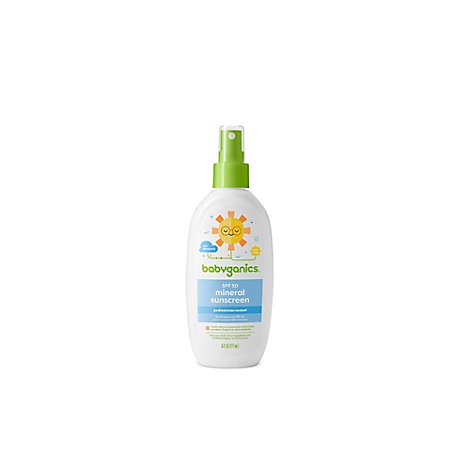 Babyganics Sunscreen Spray Broad Spectrum SPF 50+ Mineral-Based - 6 Fl. Oz.