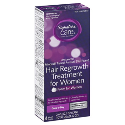 Signature Care Hair Regrowth Treatment For Women Foam Unscented - 2-2.11 Oz