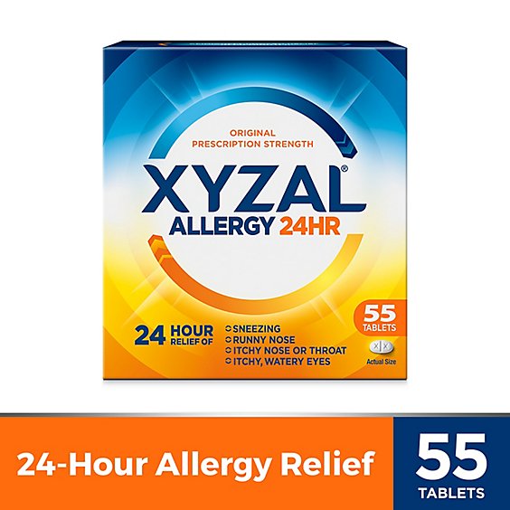 XYZAL Allergy Antihistamine Tablets 24 Hr Original Prescription Strength 5 mg - 55 Count