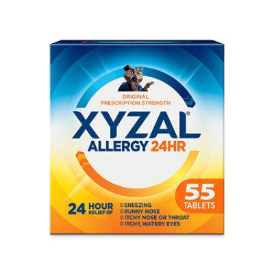 XYZAL Allergy Antihistamine Tablets 24 Hr Original Prescription Strength 5 mg - 55 Count - Image 1