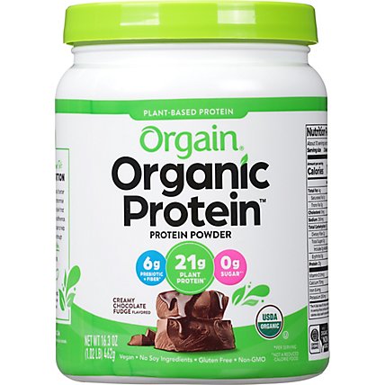 Orgain Organic Protein Plant Based Powder Creamy Chocolate Fudge - 1.02 Lb - Image 2