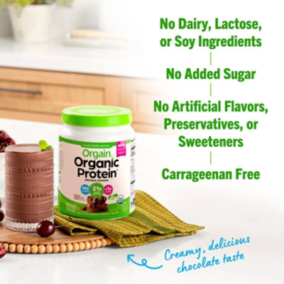 Orgain Organic Protein Plant Based Powder Creamy Chocolate Fudge - 1.02 Lb - Image 4