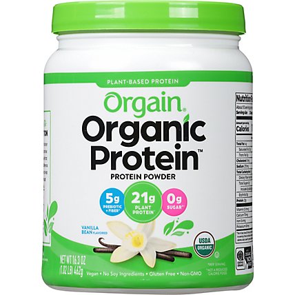Orgain Organic Protein Plant Based Powder Vanilla Bean - 1.02 Lb - Image 2