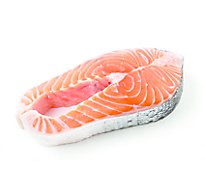 Seafood Service Counter Fish Salmon Atlantic Steak Color Added Farmed Fresh - 1.00 LB