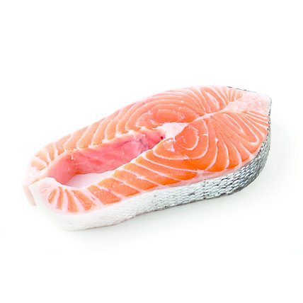 Seafood Service Counter Fish Salmon Atlantic Steak Color Added Farmed Fresh - 1.00 Lb - Image 1