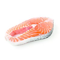Seafood Service Counter Fish Salmon Atlantic Steak Color Added Farmed Fresh - 1.00 Lb - Image 1