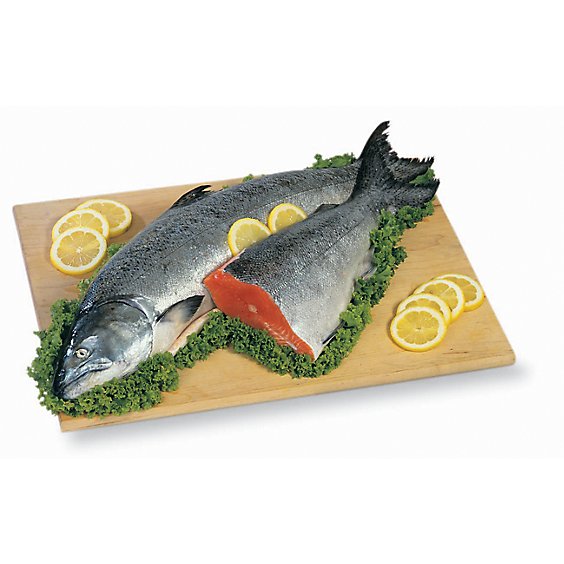 Seafood Service Counter Fish Salmon Atlantic Whole Color Added Fresh - 2 Lb