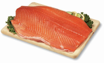 Seafood Service Counter Fish Salmon King Fillet Color Added Fresh - 1.00 Lb