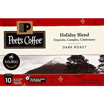 Peets Coffee Coffee Arabica K-Cup Packs Deep Roast Holiday Blend - 10-0.45 Oz - Image 2