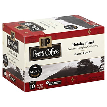 Peets Coffee Coffee Arabica K-Cup Packs Deep Roast Holiday Blend - 10-0.45 Oz - Image 1