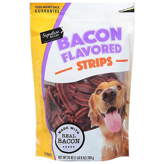 Signature Pet Care Dog Strips Bacon Flavored - 25 Oz
