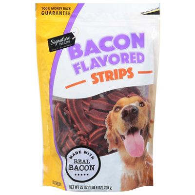 Signature Pet Care Dog Strips Bacon Flavored - 25 Oz