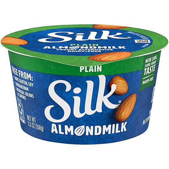 Silk Yogurt Alternative Dairy Free Almondmilk Plain - 5.3 Oz