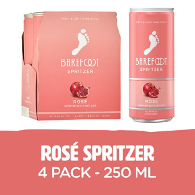 Barefoot Spritzer Rose Wine Single Serve Cans - 4-250 Ml - Image 2