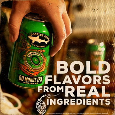 Dogfish Head Beer India Pale Ale 60 Minute IPA Pack In Cans - 12-12 Fl. Oz. - Image 3