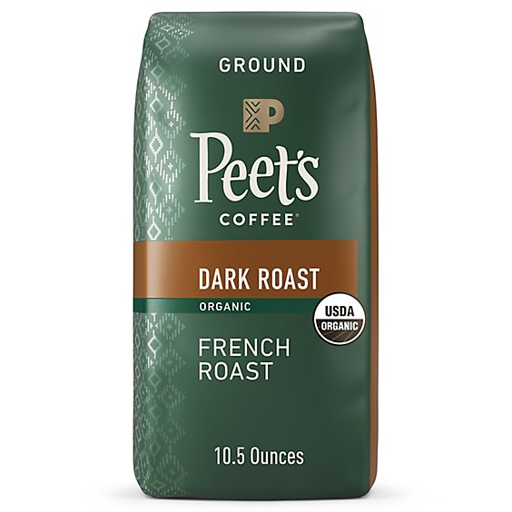 Peet's Coffee Organic French Roast Dark Roast Ground Coffee Bag - 10.5 Oz