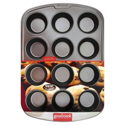 GoodCook Sweet Creations Textured Nonstick 12-Cup Muffin Baking Pan,  Champagne Pewter 24-Cup Muffin Pan