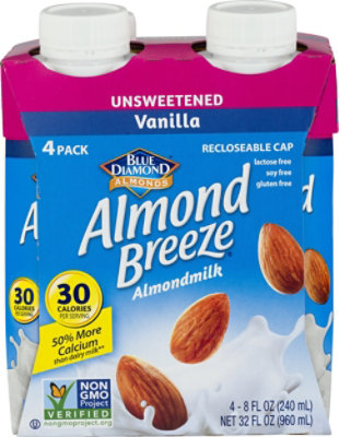Blue Diamond Unsweetened Vanilla Almond Milk - 4-8 Fl. Oz.