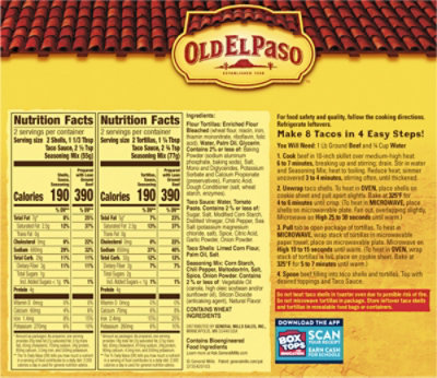 Old El Paso Taco Dinner Kit Hard & Soft Stand N Stuff & Taco Boats Box - 9.4 Oz - Image 5