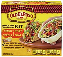 Old El Paso Taco Dinner Kit Hard & Soft Stand N Stuff & Taco Boats Box - 9.4 Oz