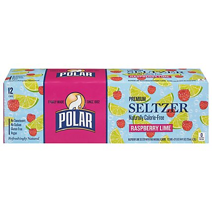 Polar Seltzer 100% Natural Calorie-Free Raspberry Lime Cans - 12-12 Fl. Oz. - Image 3