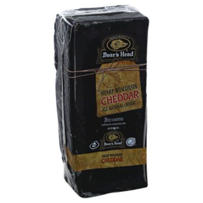 Boars Head Cheese Cheddar Wisconsin Yellow Sharp Fresh Slice - 0.50 LB