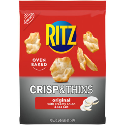 RITZ Crisp and Thins Original with Creamy Onion and Sea Salt Chips - 7.1 Oz - Image 1