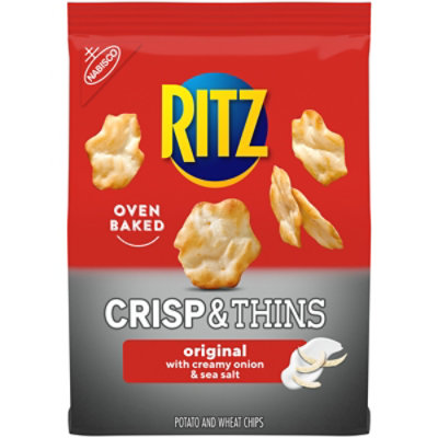 RITZ Crisp & Thins Chips Original With Creamy Onion & Sea Salt - 7.1 Oz