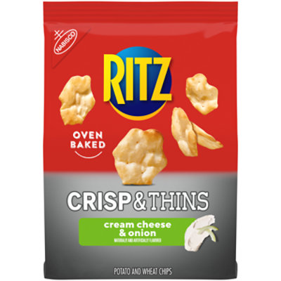 RITZ Crisp and Thins Cream Cheese and Onion Chips - 7.1 Oz - Image 1