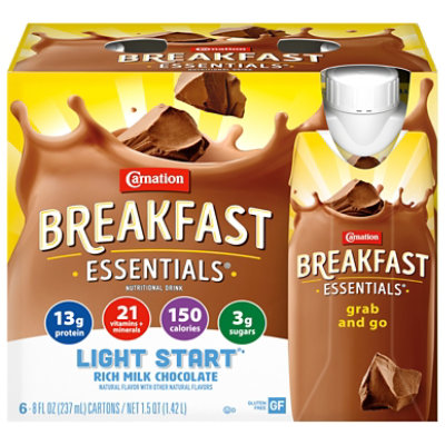 Carnation Breakfast Essential Light Start Nutritional Drink Rich Milk Chocolate 68 Fl. Oz