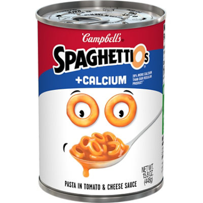 Campbell's SpaghettiOs Canned Pasta Plus Calcium - 15.8 Oz - Image 1