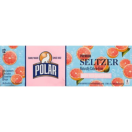 Polar Seltzer Ruby Red Grapefruit No Sugar Cans - 12-12 Fl. Oz. - Image 2