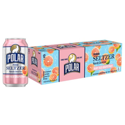 Polar Seltzer Ruby Red Grapefruit No Sugar Cans - 12-12 Fl. Oz.