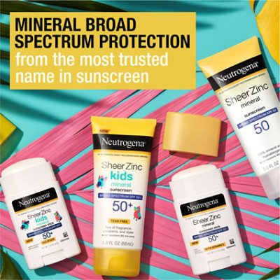 Neutrogena Sheer Zinc Sunscreen Protection Dry Touch Broad Spectrum SPF 50 - 3 Fl. Oz. - Image 2