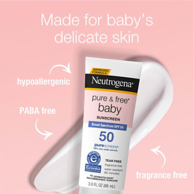 Neutrogena Pure & Free Sunscreen Baby Spf 50 - 3 Fl. Oz. - Image 3