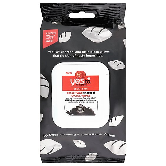Yes To Tomatoes Facial Wipes Detoxifying Charcoal - 30 Count