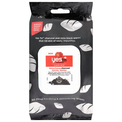 Yes To Tomatoes Facial Wipes Detoxifying Charcoal - 30 Count