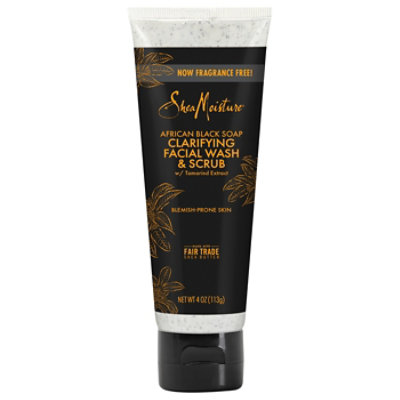 SheaMoisture Facial Wash & Scrub Clarifying African Black Soap - 4 Fl. Oz. - Image 3
