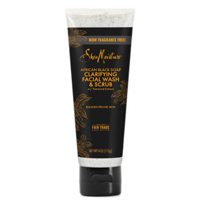 SheaMoisture Facial Wash & Scrub Clarifying African Black Soap - 4 Fl. Oz. - Image 2