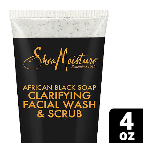 SheaMoisture Facial Wash & Scrub Clarifying African Black Soap - 4 Fl. Oz.