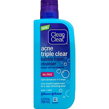 Clean & Clear Acne Cleanser Triple Clear Bubble Foam - 5.70 Fl. Oz. - Image 2