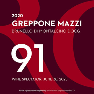 Ruffino Greppone Mazzi Brunello Di Montalcino DOCG Sangiovese Grosso Italian Red Wine - 750 Ml - Image 2