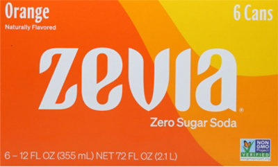 Zevia Zero Sugar Orange Soda - 6-12 Fl. Oz. - Image 5