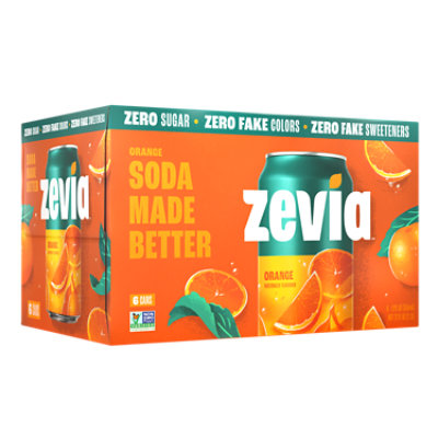 Zevia Zero Sugar Orange Soda - 6-12 Fl. Oz. - Image 1