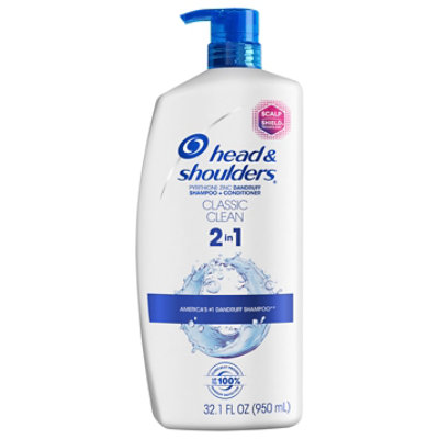Head & Shoulders Classic Clean Anti Dandruff 2 in 1 Shampoo + Conditioner -   Oz - Tom Thumb